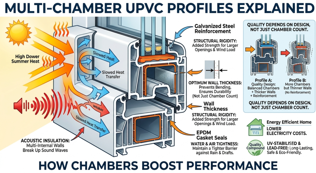 multi chamber upvc profiles