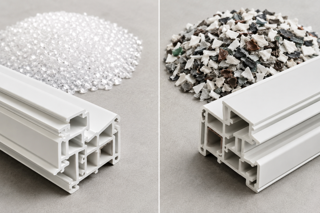 virgin uPVC vs recycled uPVC profiles